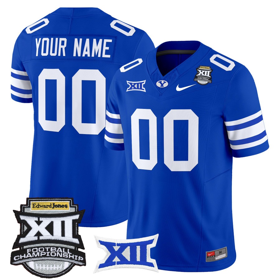 Men's & Women's & Youth BYU Cougars Custom 2025 Big 12 Championship F.U.S.E. Vapor Limited Stitched football Jersey Royal