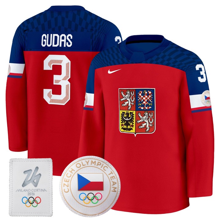 Men's Czechia Hockey 2026 Olympic #3 Radko Gudas Red Premium Nike Stitched Jersey