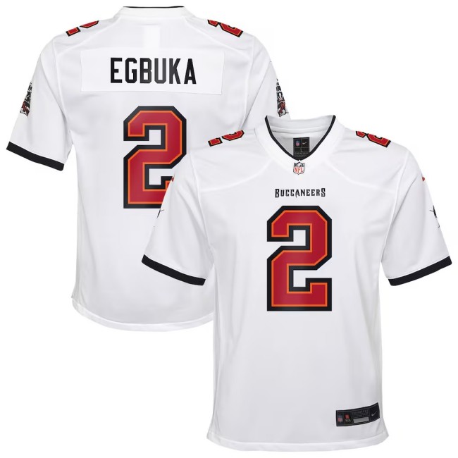 Youth Tampa Bay Buccaneers #2 Emeka Egbuka White Nike Game Jersey