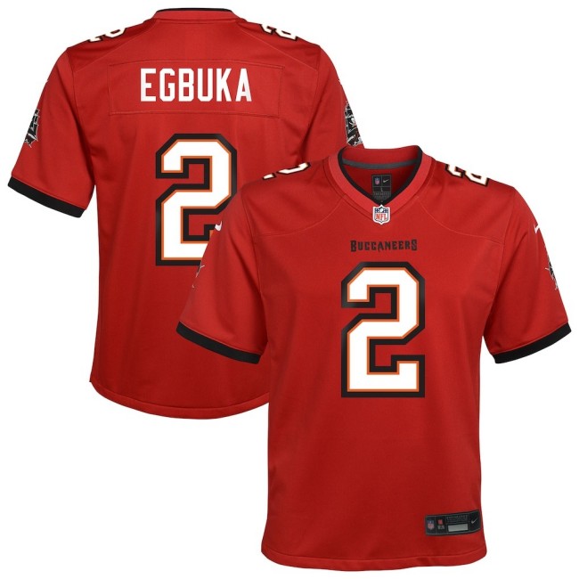 Youth Tampa Bay Buccaneers #2 Emeka Egbuka Red Nike Team Game Jersey