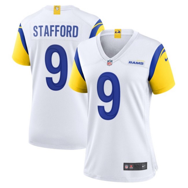 Women's Los Angeles Rams #9 Matthew Stafford White Nike Team Player Game Stitched NFL Jersey