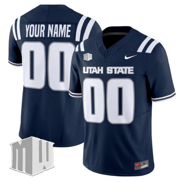 Men's Utah State Aggies Custom Navy 2025 F.U.S.E. Vapor Limited Stitched football Jersey