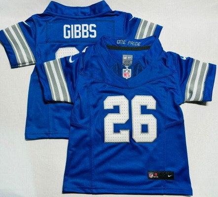 Toddler Nike Detroit Lions #26 Jahmyr Gibbs Limited Blue FUSE Vapor Stitched NFL Jersey