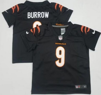 Toddler Cincinnati Bengals #9 Joe Burrow Limited Black Vapor Stitched NFL Jersey