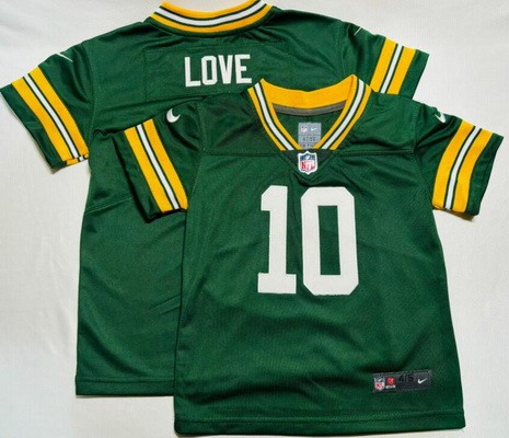 Toddler Green Bay Packers #10 Jordan Love Limited Green Vapor Stitched NFL Jersey