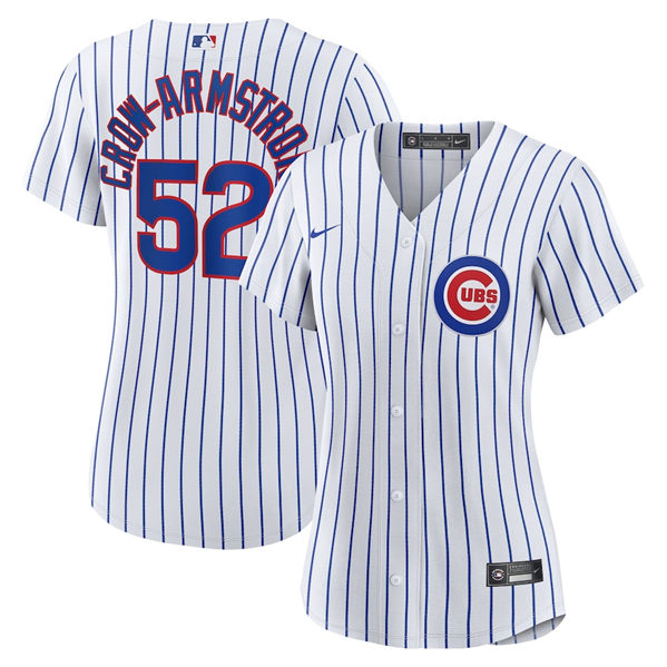 Women's Chicago Cubs #52 Pete Crow-Armstrong White Stitched MLB Baseball Jersey(Run Small)