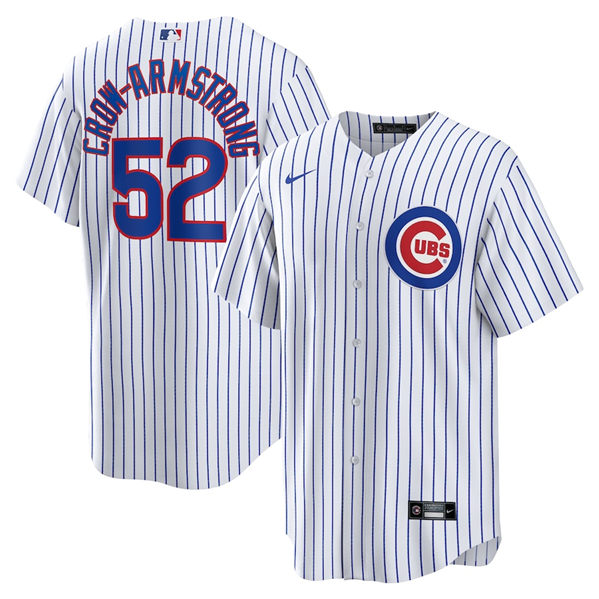 Men's Chicago Cubs #52 Pete Crow-Armstrong White 2024 Cool Base Stitched MLB Baseball Jersey