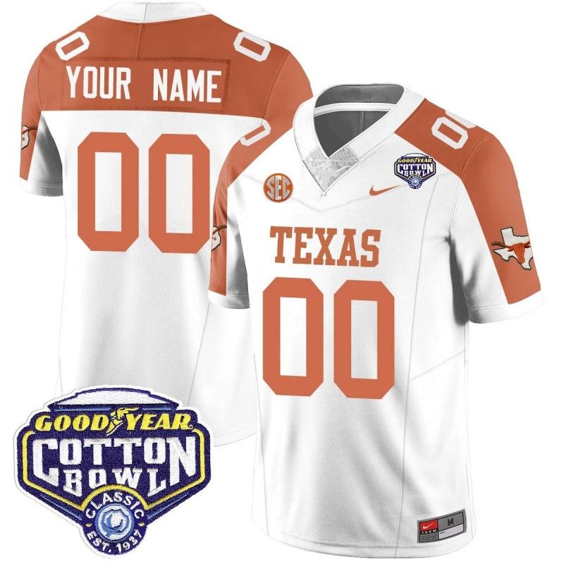 Custom Gender Name Number Texas Longhorns 2024-25 Cotton Bowl Classic Nike FUSE Vapor Limited Stitched College Football Jersey Inverted