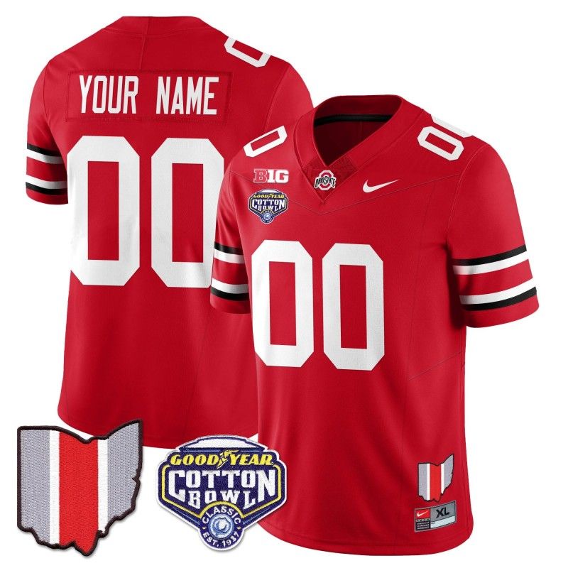 Custom Gender Name Number Ohio State Buckeyes 2024-25 Cotton Bowl Classic Nike FUSE Vapor Limited Stitched College Football Jersey Red