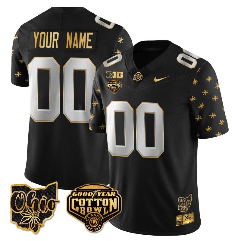 Custom Gender Name Number Ohio State Buckeyes 2024-25 Cotton Bowl Classic Nike FUSE Vapor Limited Stitched College Football Jersey Gold Black Limited