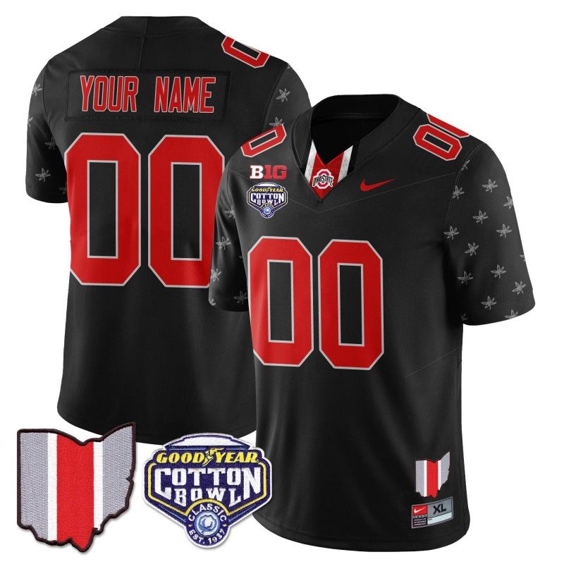 Custom Gender Name Number Ohio State Buckeyes 2024-25 Cotton Bowl Classic Nike FUSE Vapor Limited Stitched College Football Jersey Black Limited