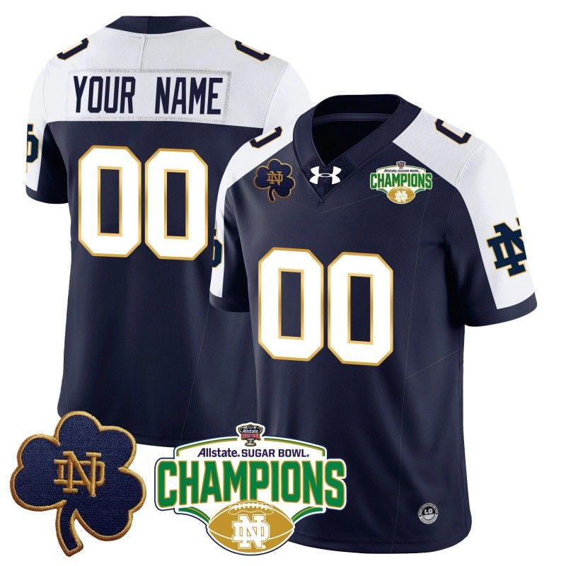 Custom Gender Name Number Notre Dame Fighting Irish 2025 Sugar Bowl Champions Stitched College Football Jersey Navy Alternate