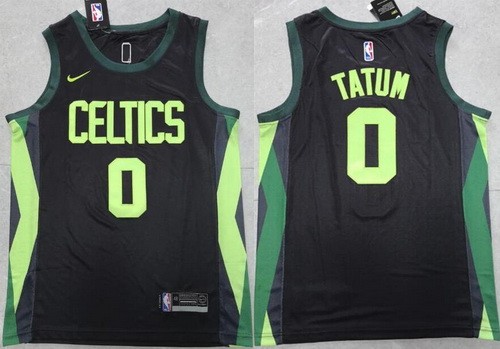 Men's Boston Celtics #0 Jayson Tatum Black 2024-25 City Swingman Jersey