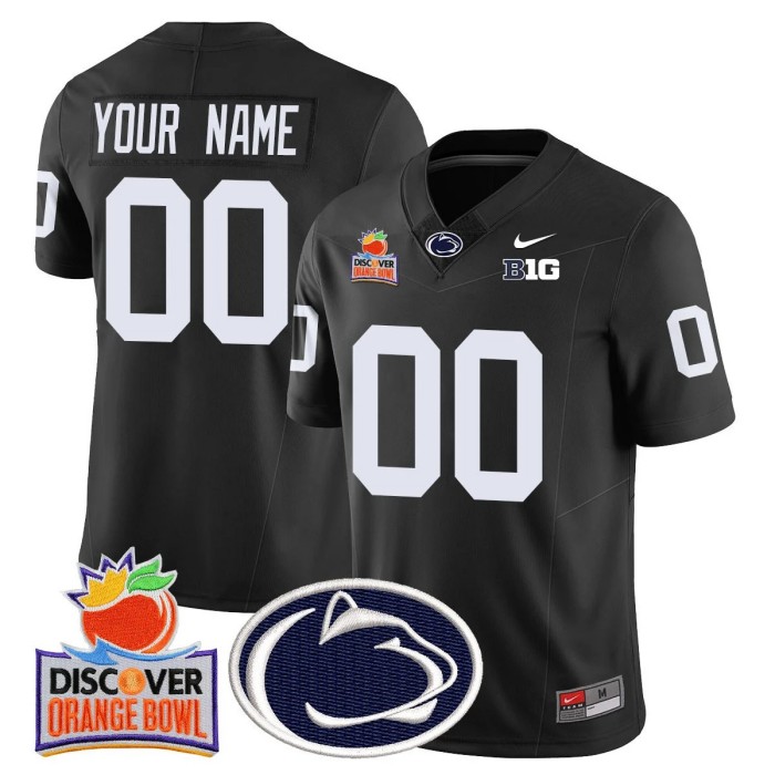 Custom Gender Name Number Penn State Nittany Lions 2024 Orange Bowl Nike FUSE Vapor Limited Stitched NCAAF Jersey Black