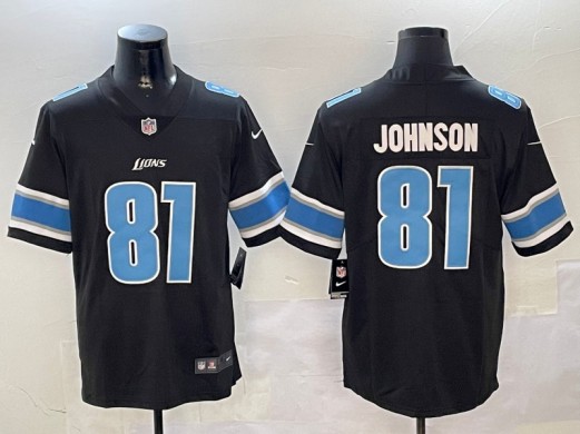 Men's Detroit Lions #81 Calvin Johnson Black 2016 Color Rush Stitched NFL Nike Limited Jerseys