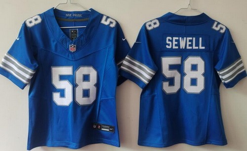 Women's Detroit Lions #58 Penei Sewell Limited Blue FUSE Vapor Jersey