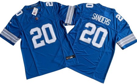 Men's Detroit Lions #20 Barry Sanders Limited Blue 2024 FUSE Vapor Jersey