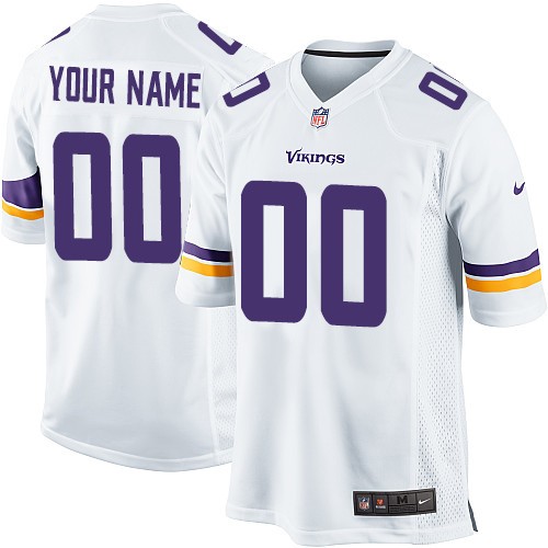 Gender Customized Minnesota Vikings Game White Jersey