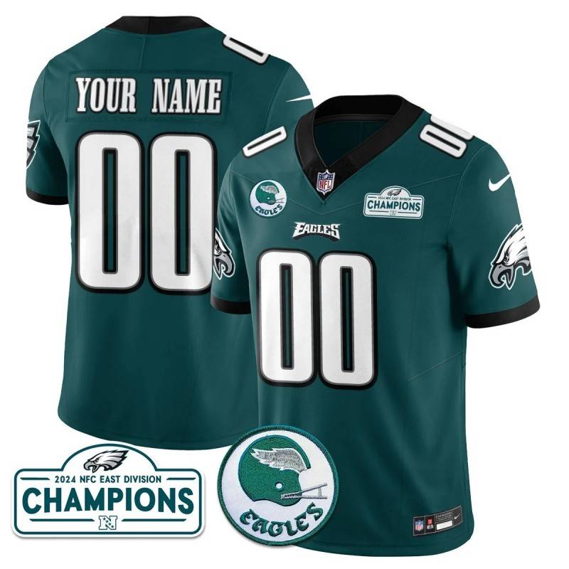 Gender Customized Philadelphia Eagles 2024 NFC East Division Champions Midnight Green Jersey N1 - All Stitched