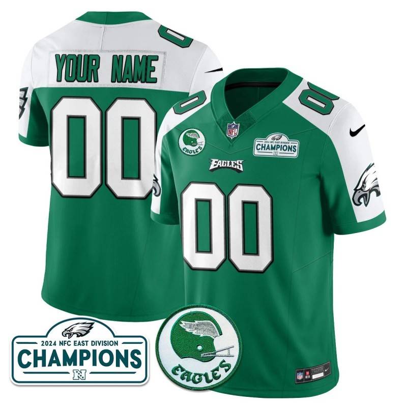 Gender Customized Philadelphia Eagles 2024 NFC East Division Champions Kelly Alternate Jersey N1 - All Stitched