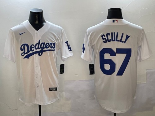 Men's Los Angeles Dodgers #67 Vin Scully White Stitched Limited Jerseys