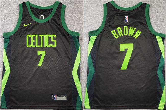 Youth Boston Celtics #7 Jaylen Brown Black 2024 City Edition Stitched Jersey