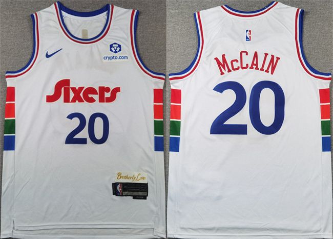 Youth Philadelphia 76ers #20 Jared McCain White 2024-25 CityEdition Stitched Jersey