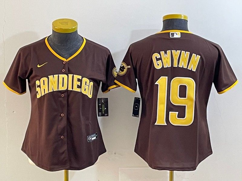 Youth San Diego Padres #19 Tony Gwynn Brown Cool Base Stitched Baseball Jersey