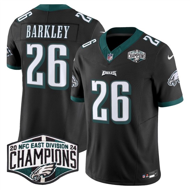 Men's Philadelphia Eagles #26 Saquon Barkley Black 2024 NFC East Champions F.U.S.E. Vapor Untouchable Limited Stitched Football Jersey