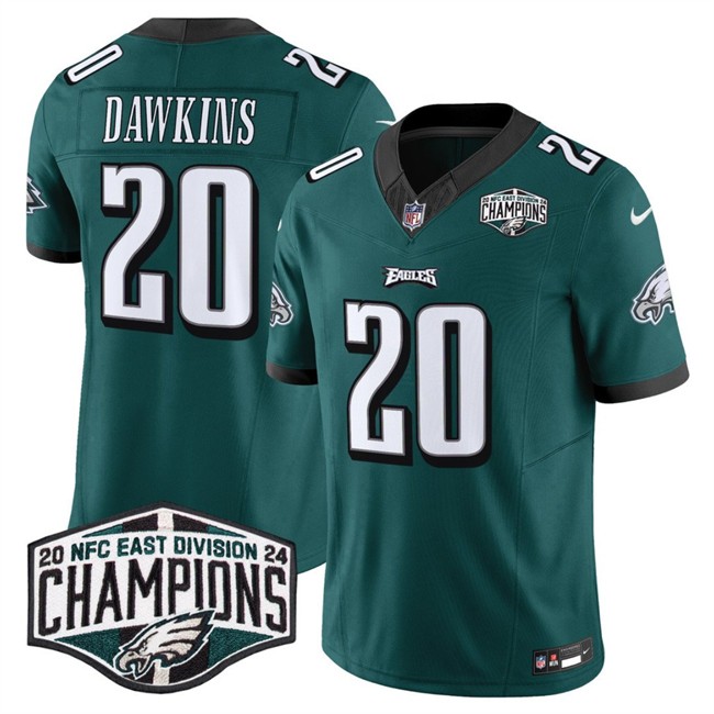 Men's Philadelphia Eagles #20 Brian Dawkins Green 2024 NFC East Champions F.U.S.E. Vapor Untouchable Limited Stitched Football Jersey