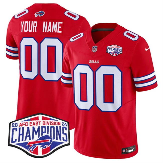 Men's Buffalo Bills ACTIVE PLAYER Custom Red F.U.S.E. 2024 AFC East Division Champions Vapor Limited Stitched Football Jersey