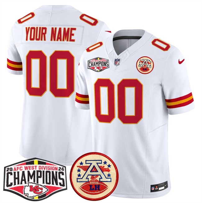 Men's Kansas City Chiefs ACTIVE PLAYER Custom White F.U.S.E. 2024 AFC West Division Champions Vapor Limited Stitched Football Jersey