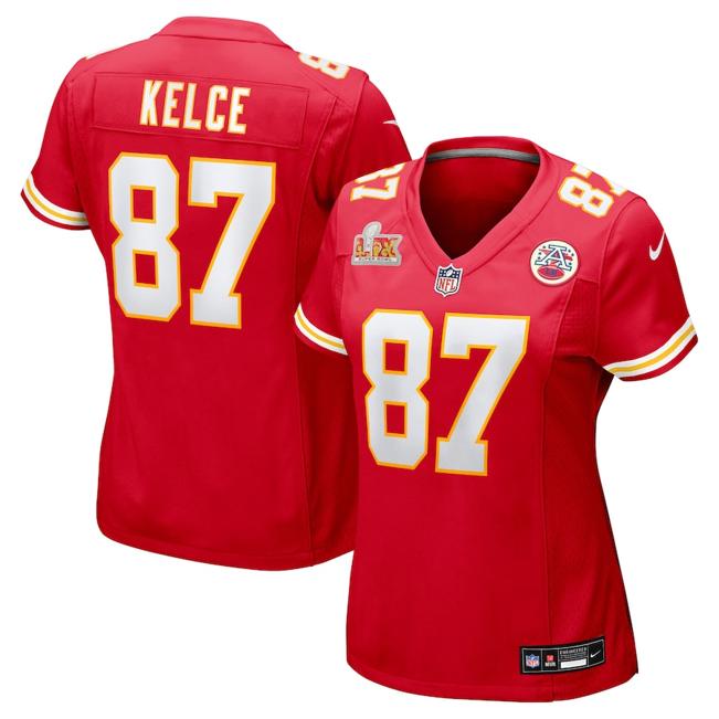 Women's Travis Kelce Kansas City Chiefs Nike Super Bowl LIX Game Jersey - Red