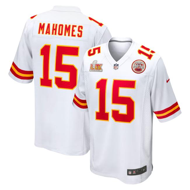 Men's Patrick Mahomes Kansas City Chiefs Nike Super Bowl LIX Game Jersey - White