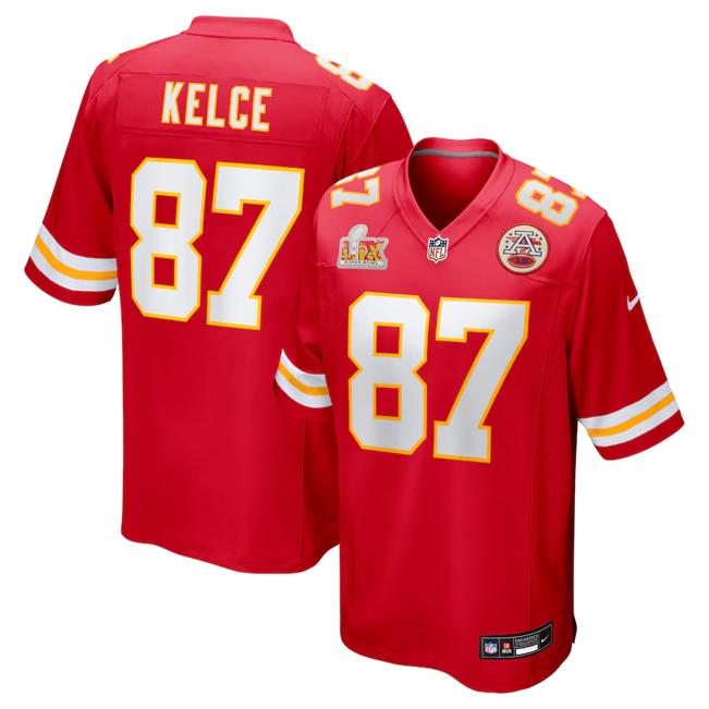 Men's Travis Kelce Kansas City Chiefs Nike Super Bowl LIX Game Jersey - Red