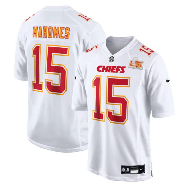 Men's Patrick Mahomes Kansas City Chiefs Nike Super Bowl LIX Fashion Game Jersey - Tundra White