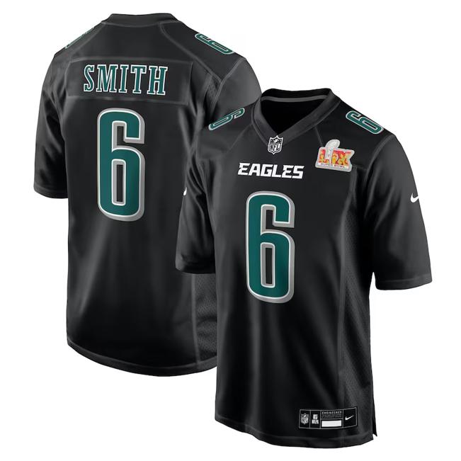 Men's DeVonta Smith Philadelphia Eagles Nike Super Bowl LIX Fashion Game Player Jersey - Carbon Black