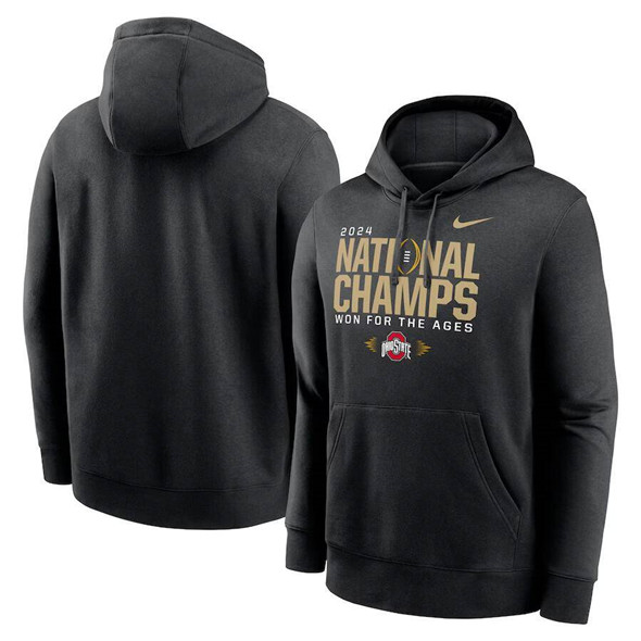 Men's Ohio State Buckeyes Black 2024 National Champions Pullover Hoodie