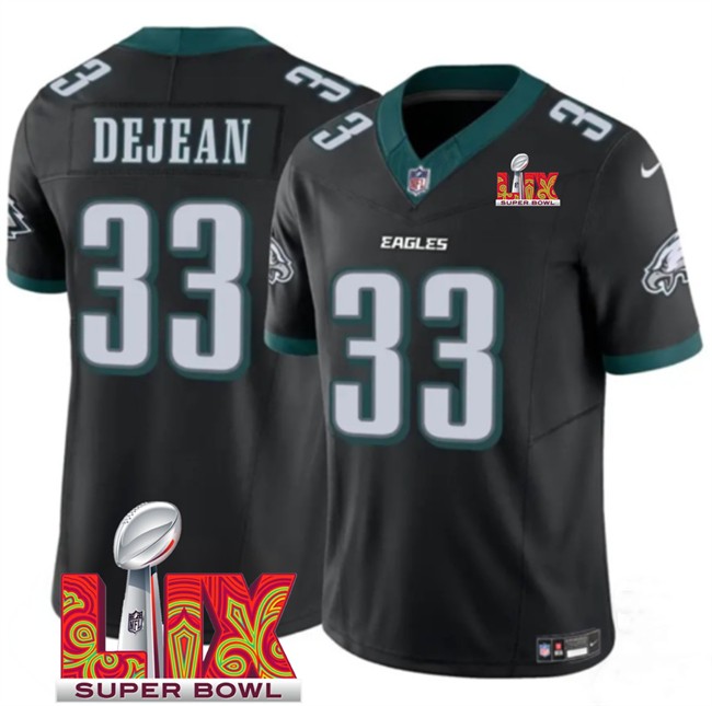 Big Size Men's Philadelphia Eagles #33 Cooper DeJean Black 2025 Super Bowl LIX Patch New F.U.S.E. Vapor Untouchable Limited Stitched Football Jersey