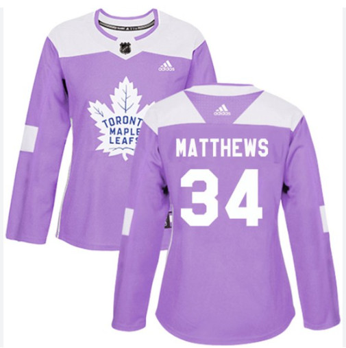 Women's Toronto Maple Leafs Custom Purple White Stitched Hockey Jersey