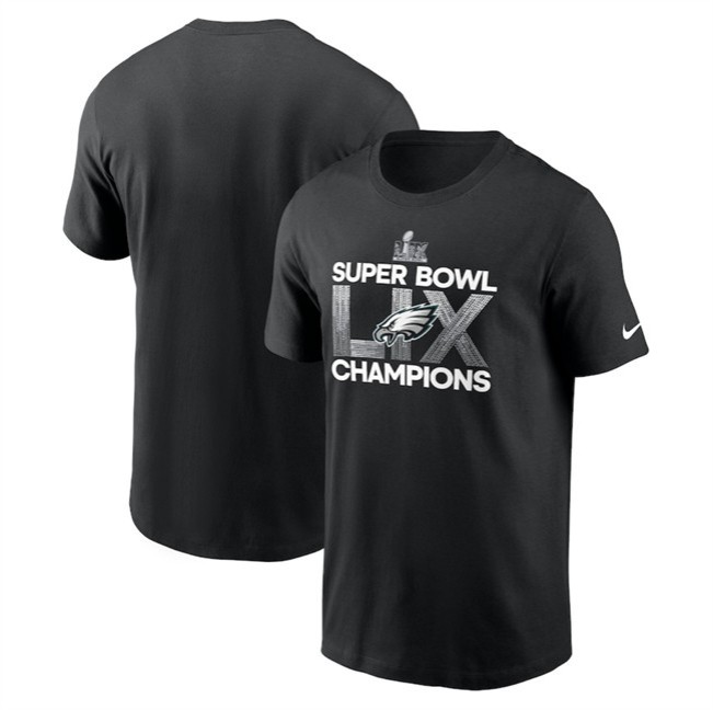 Men's Philadelphia Eagles Black Super Bowl LIX Champions Supplemental T-Shirt