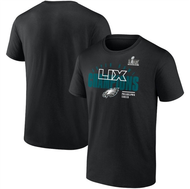 Men's Philadelphia Eagles Black Super Bowl LIX Champions Legacy Iconic Victory T-Shirt