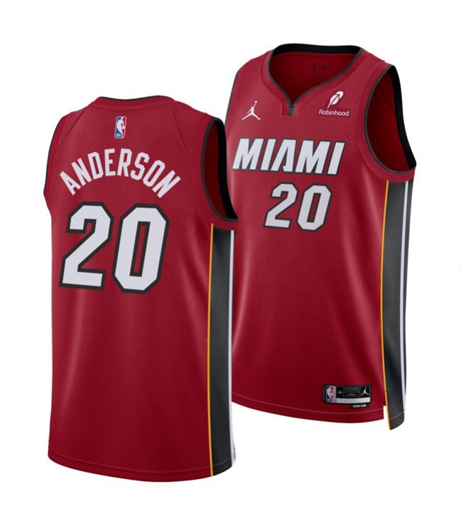 Men's Miami Heat #20 Kyle Anderson Red 2025 Statement Edition Swingman Stitched Basketball Jersey