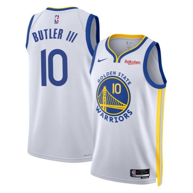 Men's Golden State Warriors #10 Jimmy Bulter III White 2025 Association Edition Swingman Stitched Basketball Jersey