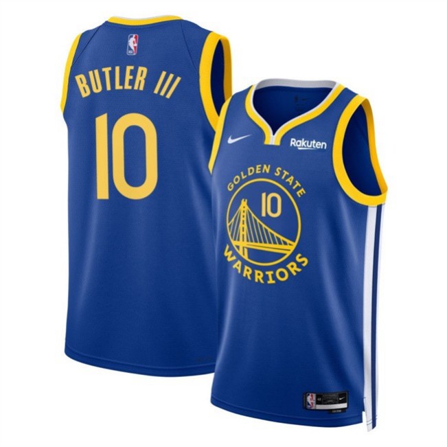 Men's Golden State Warriors #10 Jimmy Bulter III Blue 2025 Icon Edition Stitched Basketball Jersey