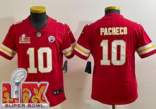 Youth Kansas City Chiefs #10 Isiah Pacheco Nike Limited Red Super Bowl LIX Vapor NFL Stitched Jersey