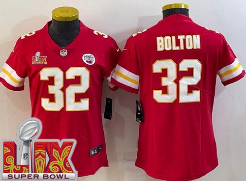 Women's Kansas City Chiefs #32 Nick Bolton Nike Limited Red Super Bowl LIX Vapor NFL Stitched Jersey