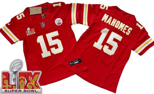 Women's Kansas City Chiefs #15 Patrick Mahomes Nike Limited Red Super Bowl LIX FUSE Vapor NFL Stitched Jersey