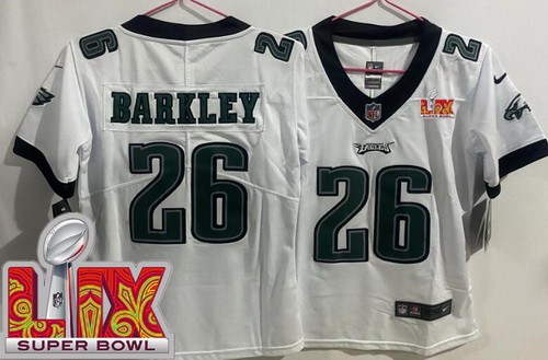 Women's Philadelphia Eagles #26 Saquon Barkley Nike Limited White Vapor NFL Stitched Jersey