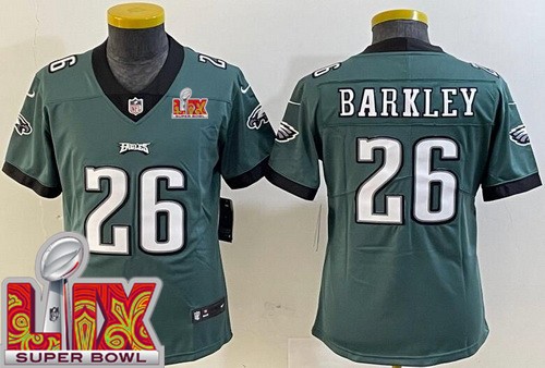 Youth Philadelphia Eagles #26 Saquon Barkley Nike Limited Green Super Bowl LIX Vapor NFL Stitched Jersey